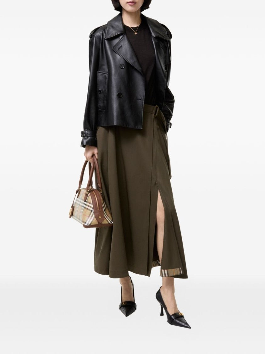 Burberry Wool Twill Midi Skirt