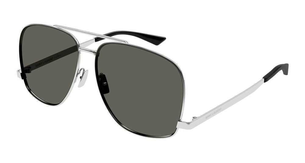 Saint Laurent Silver Rectangular Metal Frame Sunglasses