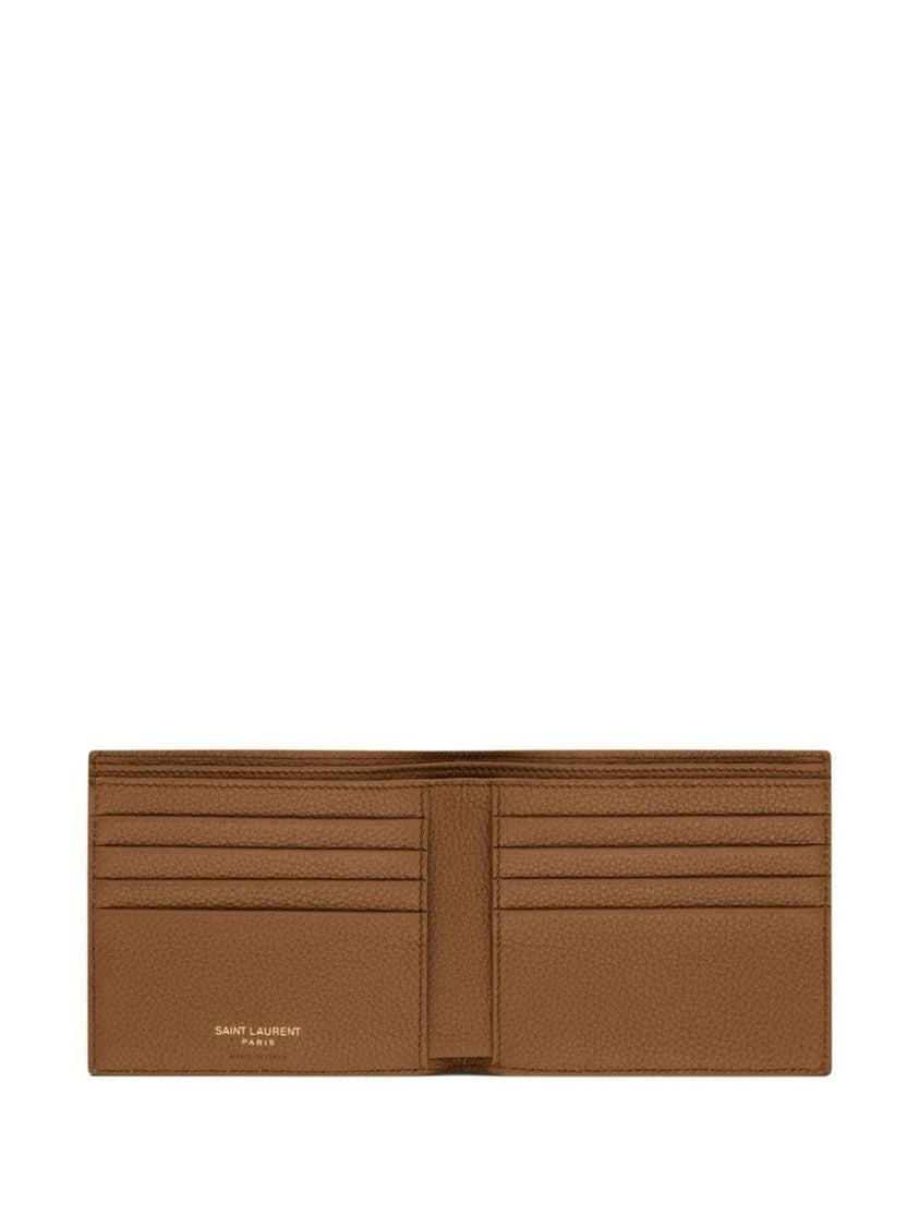Saint Laurent Beige Calf Leather Wallet And Card Holder