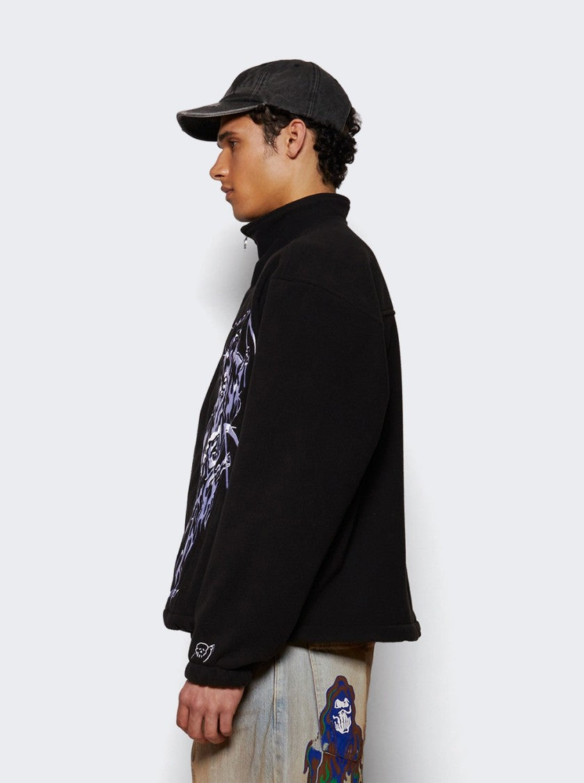 Warren Lotas Embroidered Japanese Polar Fleece - Black