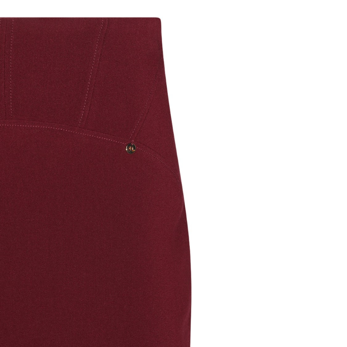 Nissa Burgundy Back Slit Fitted Pencil Skirt