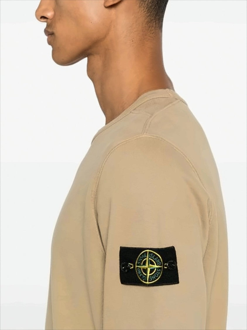 Stone Island Long-Sleeve Crewneck Sweatshirt In Warm Beige