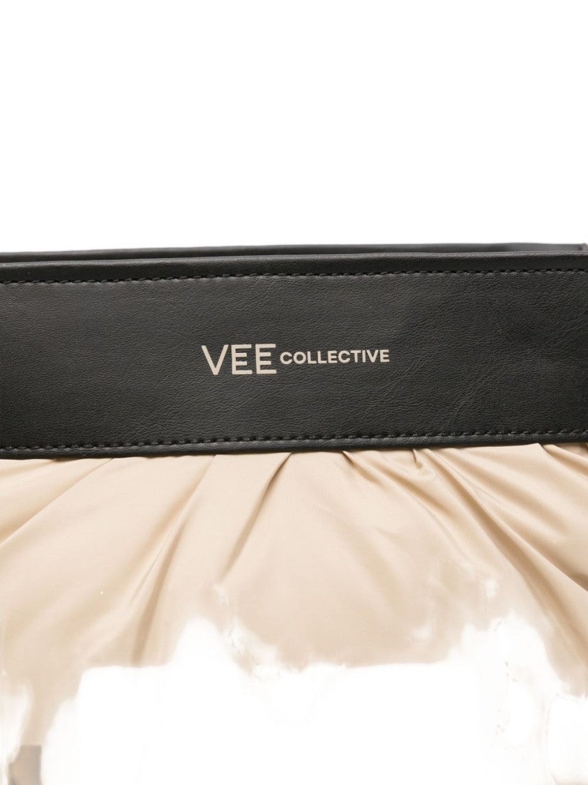 Veecollective Beige Clutch With Ruched Nylon