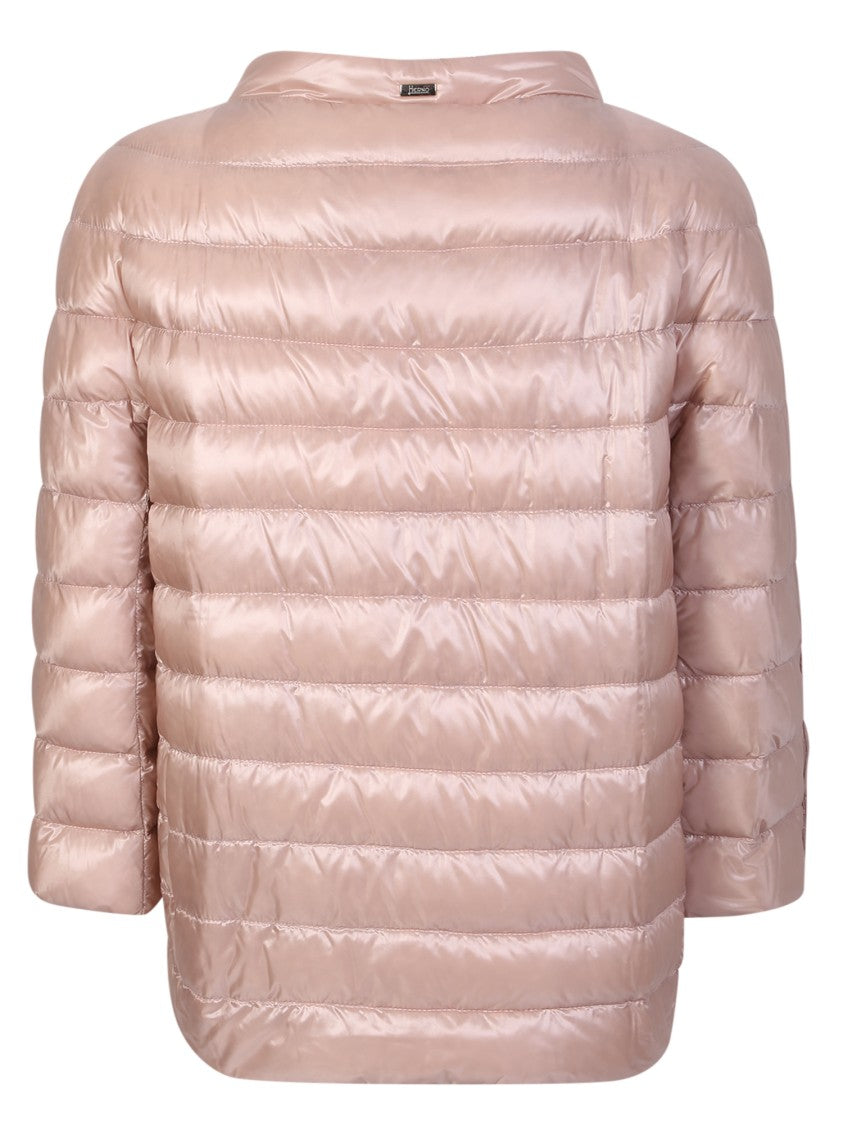 Herno Quilted Down Jacket With Mock Neck And Concealed Fastening