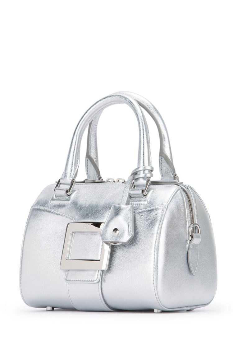 Roger Vivier Mini Bowling Bag With Metallic Finish And Structured Silhouette