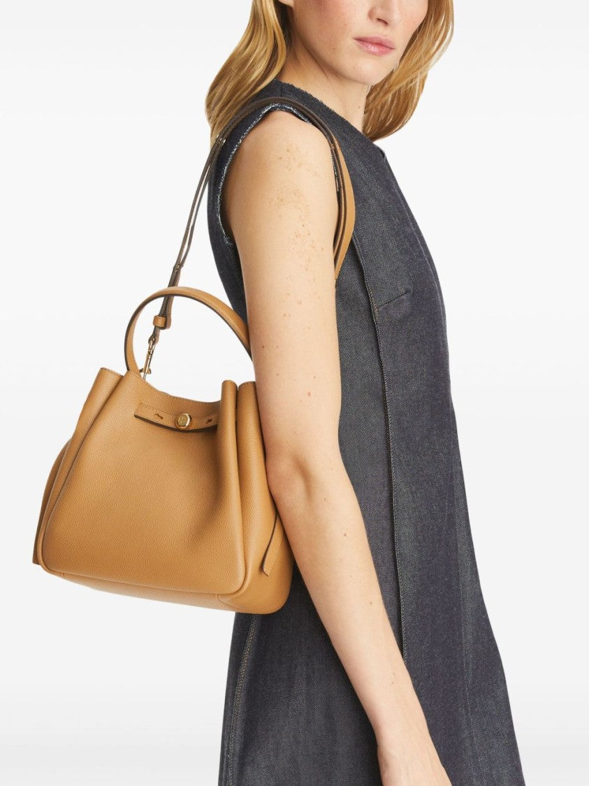 Tory Burch Brown Romy Grained Leather Bucket Bag
