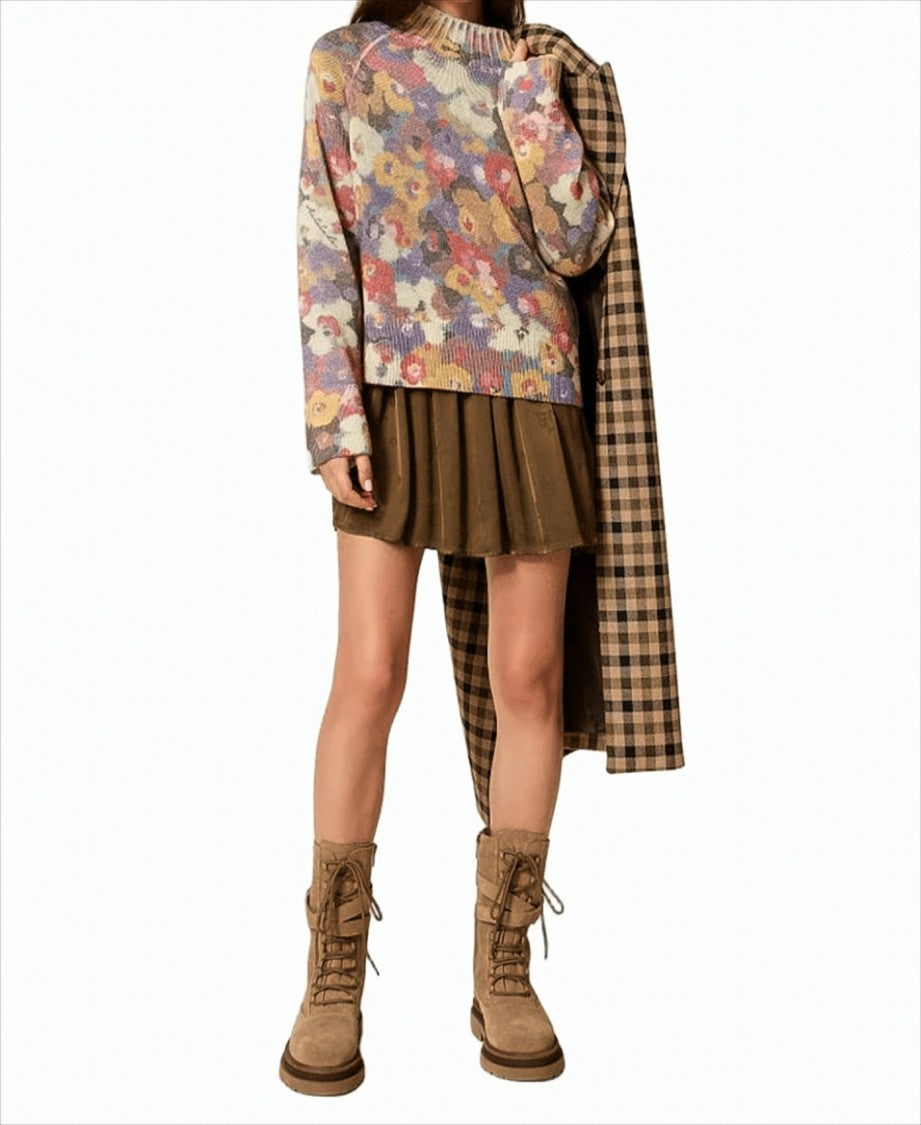 Twinset Actitude Multicolor All-Over Flower Sweaters