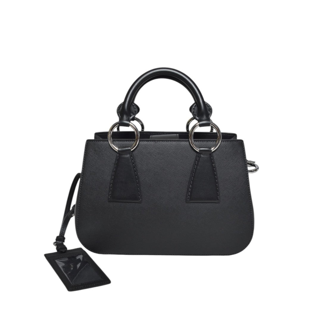 Maison Margiela Structured Tote Bag In Smooth Black Leather With Silver Accents
