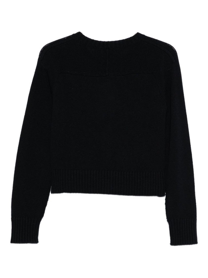 Soeur Cropped Merino Wool Sweater With Button Closure
