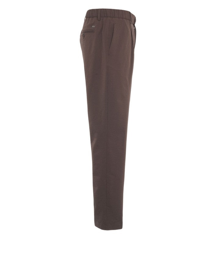 Herno Technical Stretch Seersucker Trousers With Adjustable Waist And Refined Details