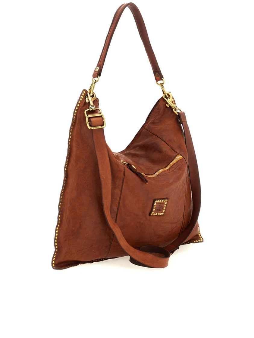 Campomaggi Elsa Slouchy Studded Leather Shoulder Bag