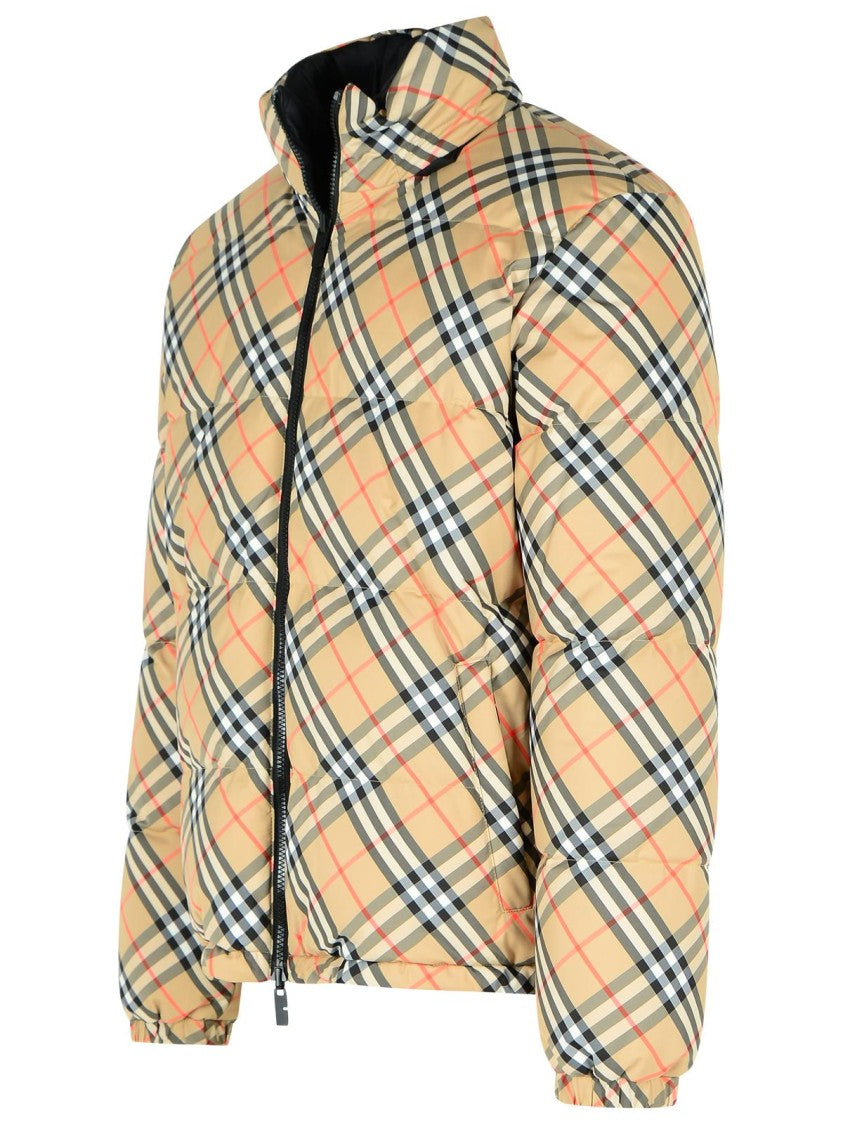 Burberry Reversible Beige Polyester 'Snowdon' Down Jacket