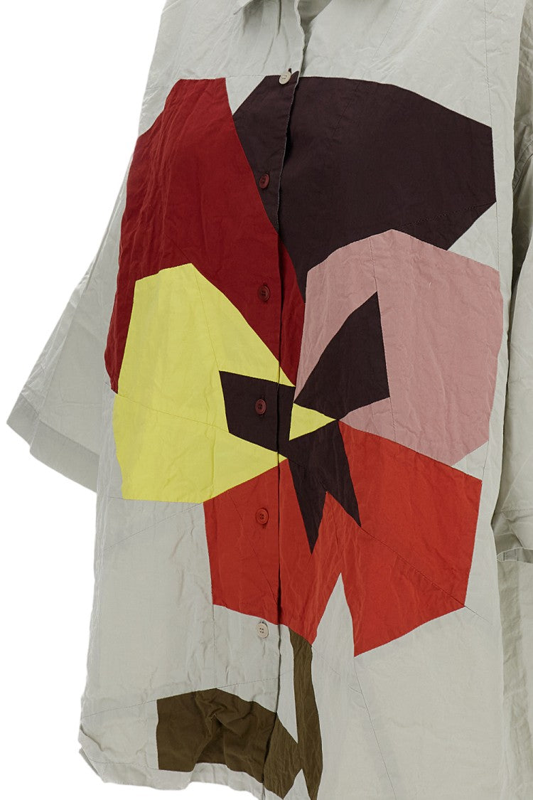 Casey & Casey Multicolor Geometric Patchwork Short-Sleeved Shirt
