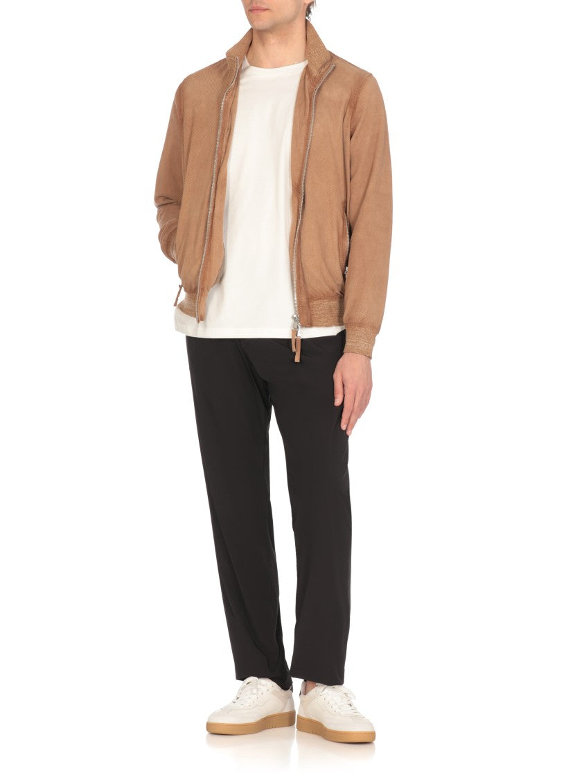 The Jack Leathers Beige Quentin Perfo Leather Jacket