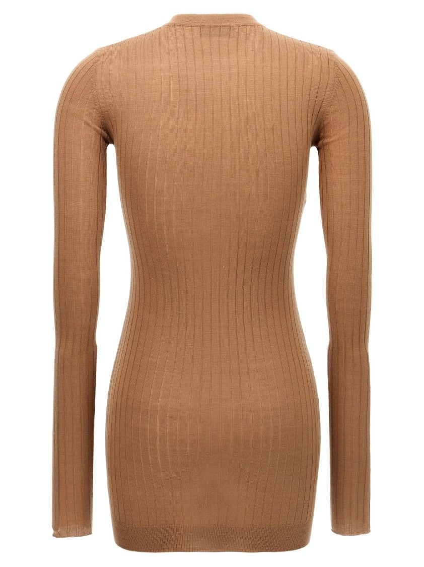 The Attico Ribbed Cashmere And Silk Knit Mini Dress