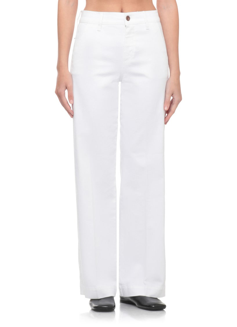 Cigala's White Five Pockets Cotton Jeans