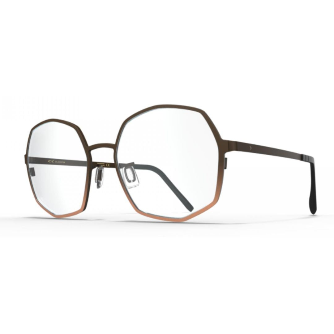 Blackfin Bf1081 Sable Geometric Brown Beta-Titanium Eyeglasses With Adjustable Nose Pads