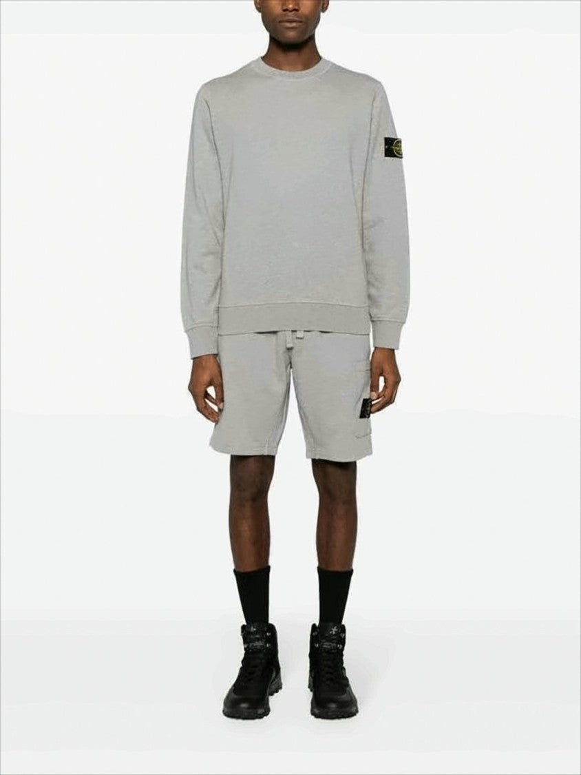 Stone Island Grey Long-Sleeve Sweatshirt With Patch Logo
