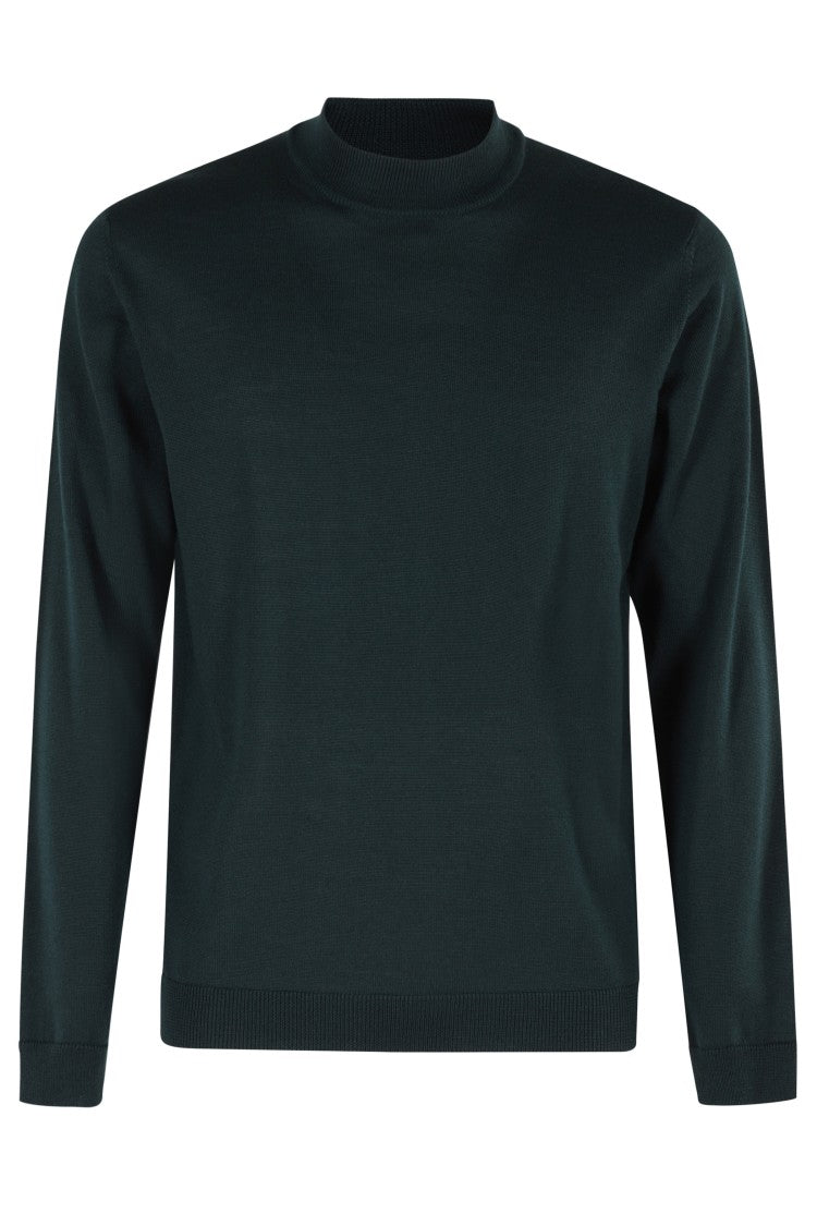 Roberto Collina Long-Sleeve Round Neck Sweater In Bottle Green