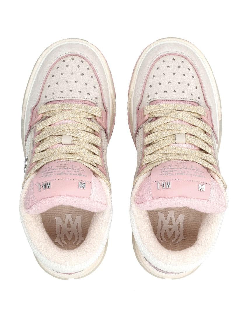 Amiri Crystal-Embellished Low-Top Sneakers With Star Perforations