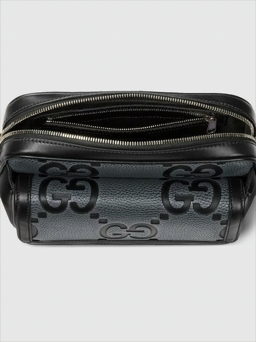 Gucci Textured Cowhide Leather Crossbody Bag With Embossed Logo