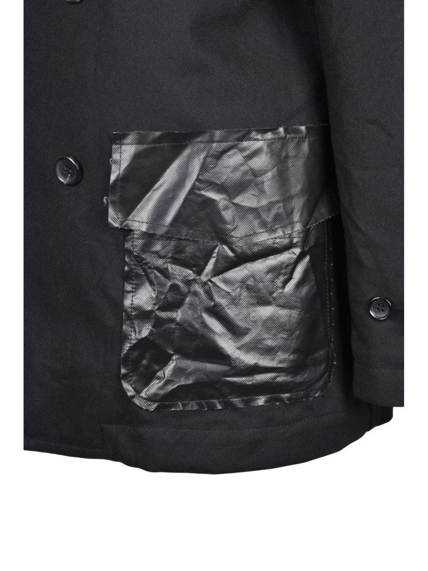 Comme Des Garçons Black Eva Quilted Button Peacoat