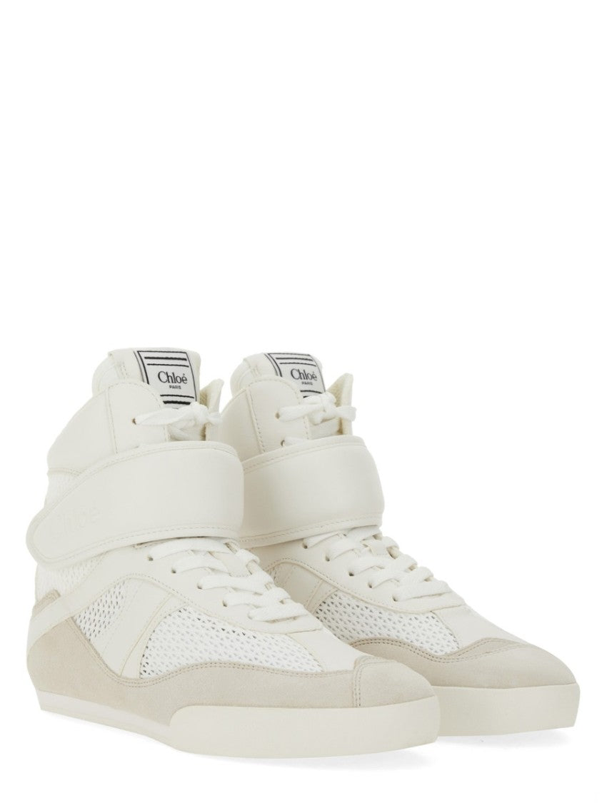 Chloé Kick Low-Top Calf Leather Ankle Sneakers