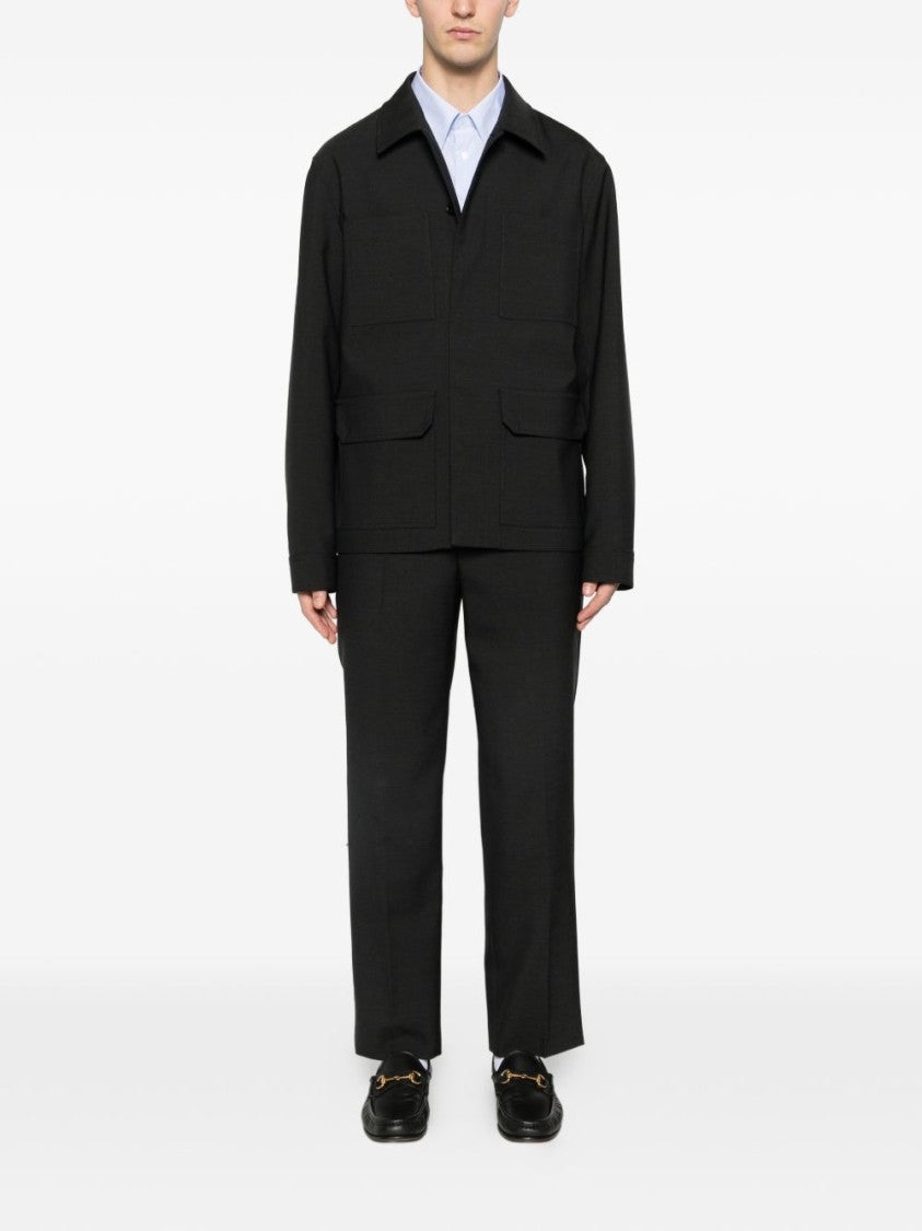 Gucci Light Blue Pinstripe Shirt With Button-Down Collar