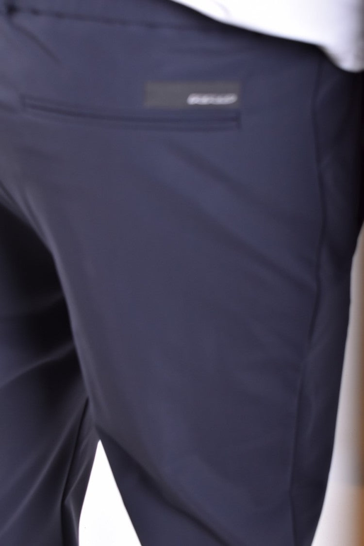 Rrd Blue Cotton-Blend Formal Pants