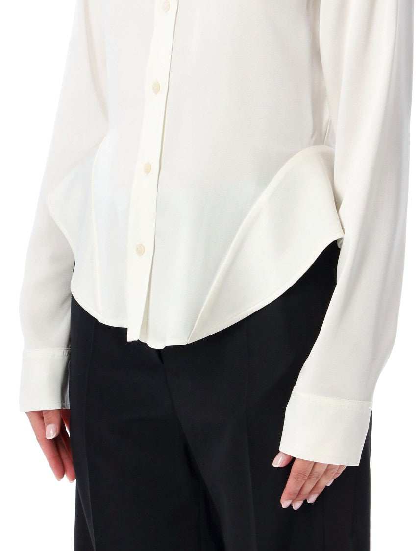 Stella Mccartney Peplum-Style White Shirt With Classic Button-Down Front
