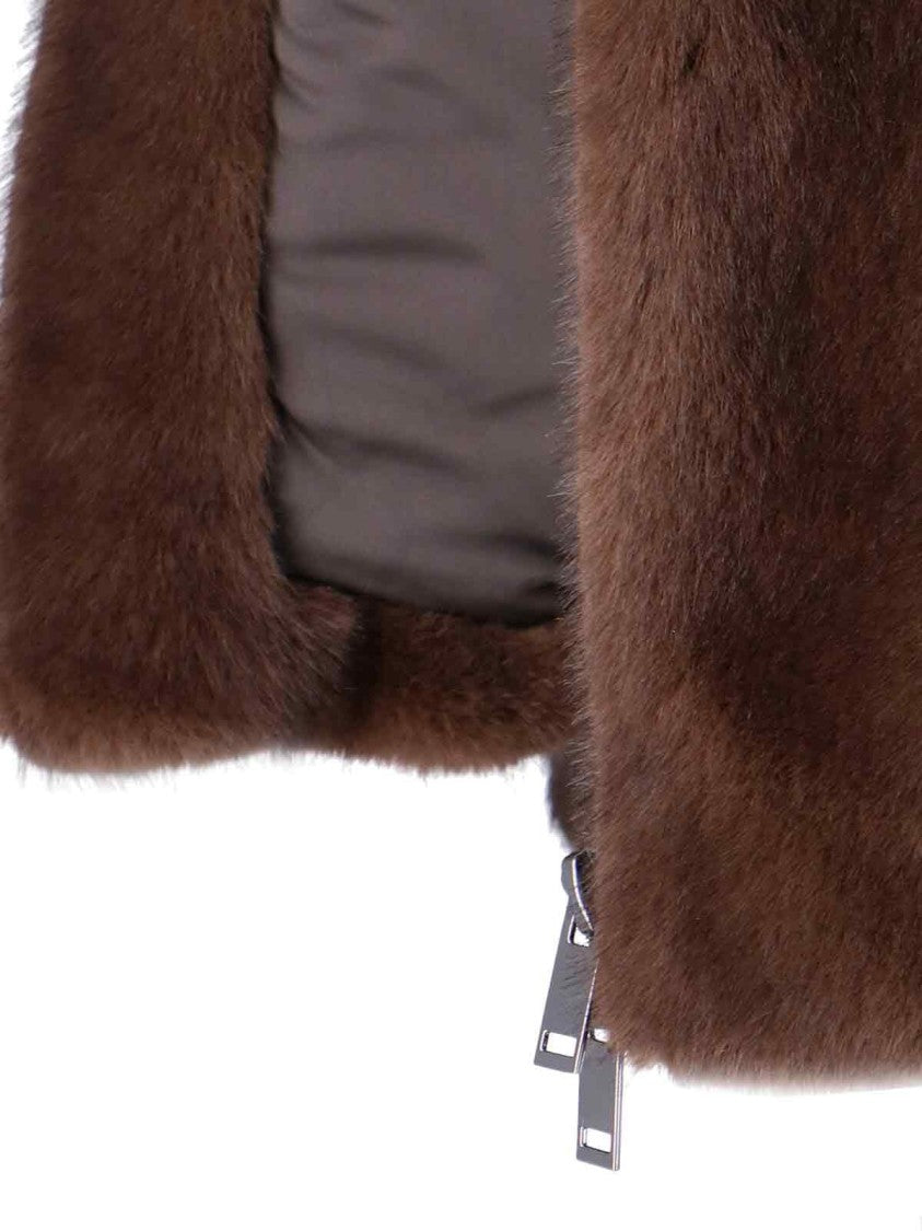 Parosh Faux Fur Jacket – Brown