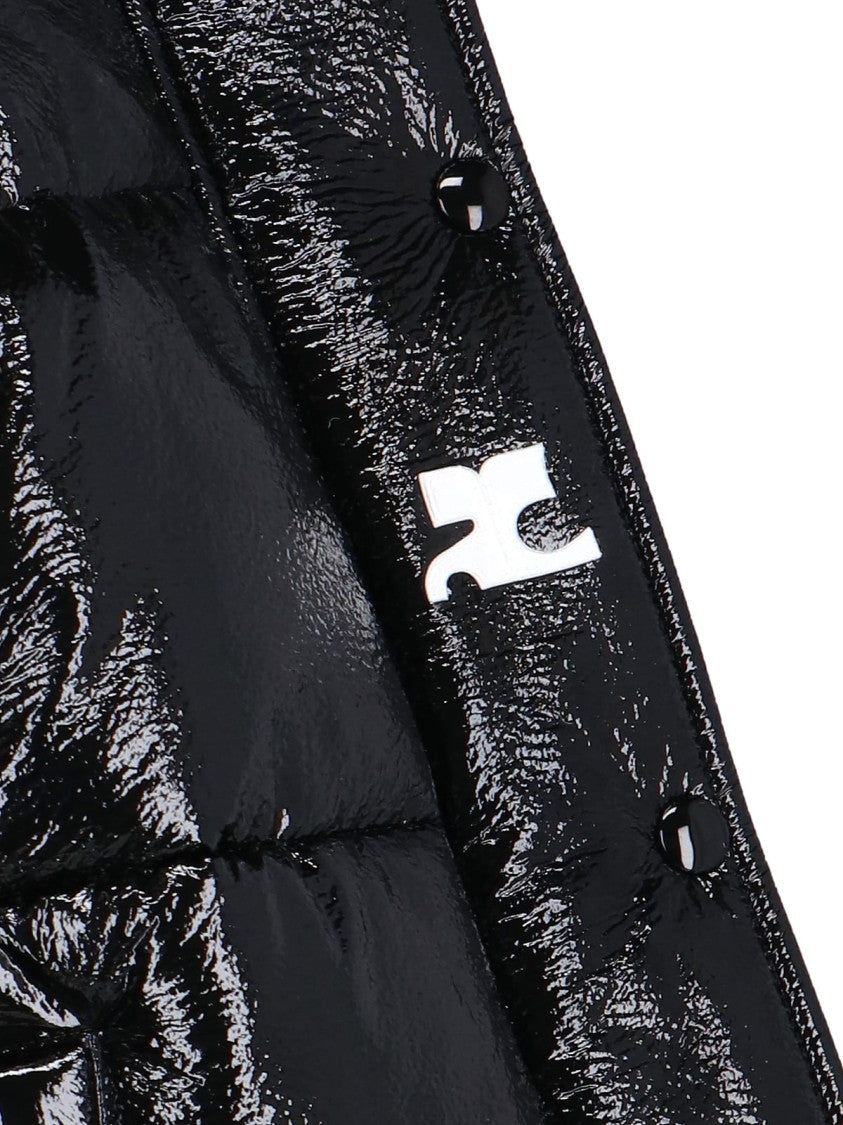 Courrèges Crop Vinyl Puffer Jacket – Black