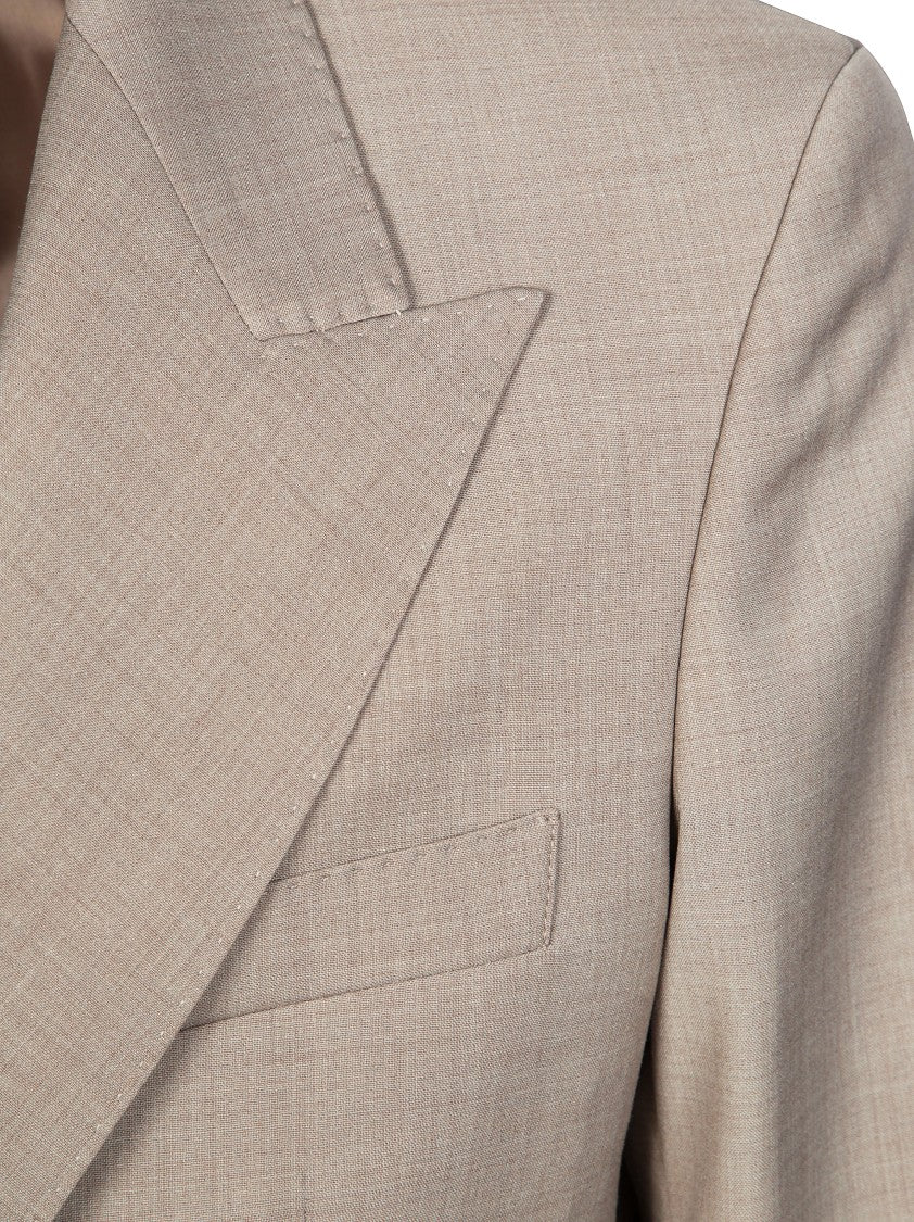Marsem Light Beige Six Button Suit