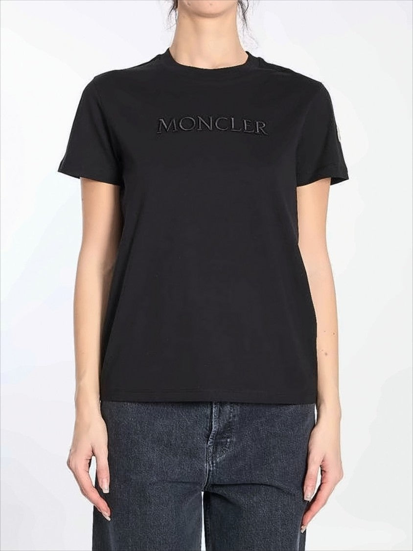 Moncler Black Short-Sleeve T-Shirt With Embossed Logo