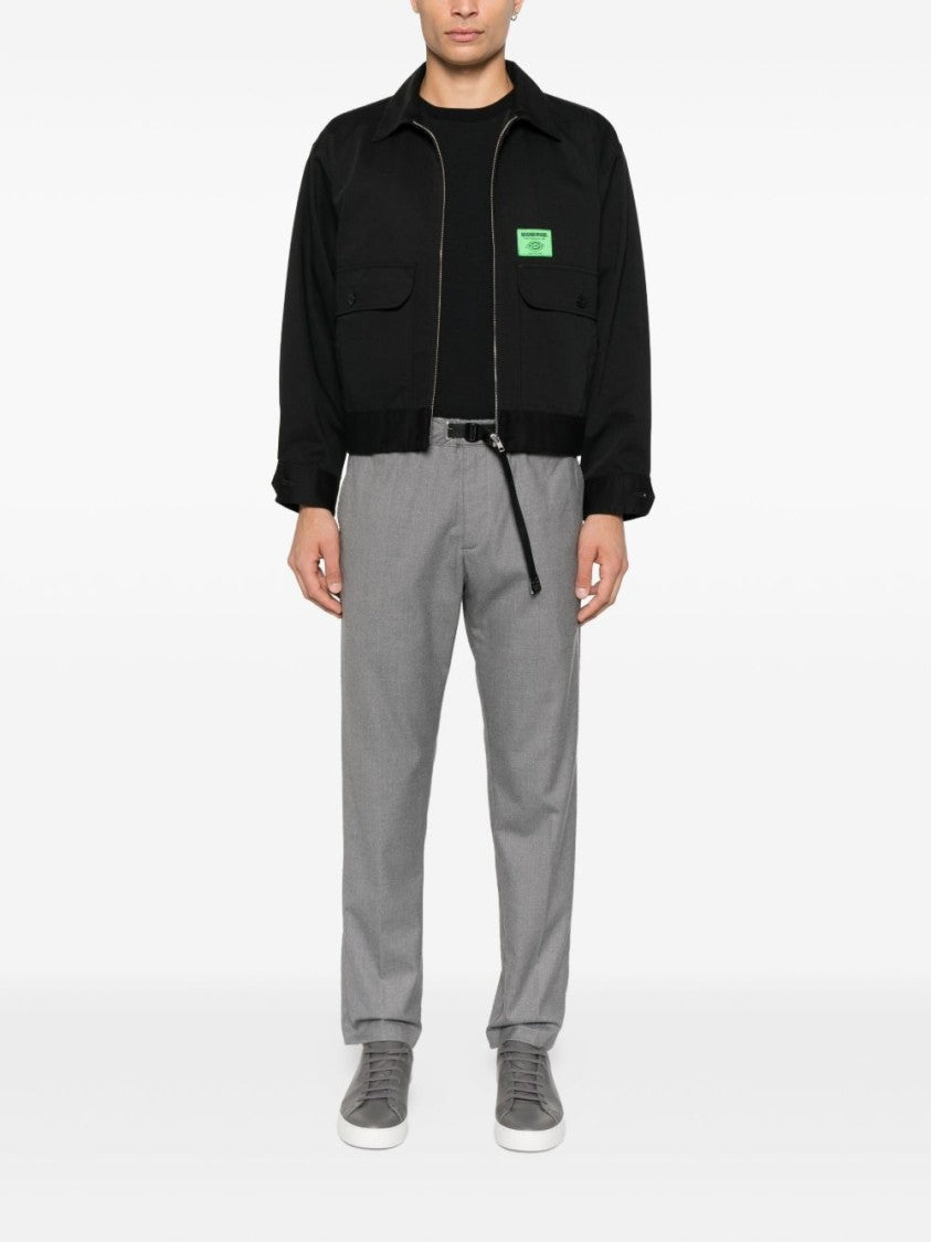 White Sand Straight Leg Trousers With Adjustable Waist