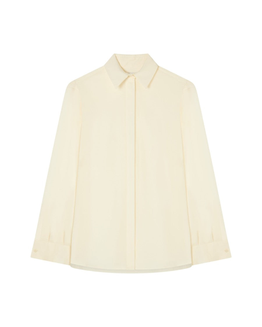 Serena Bute Silk Cape Sleeve Shirt - Cream