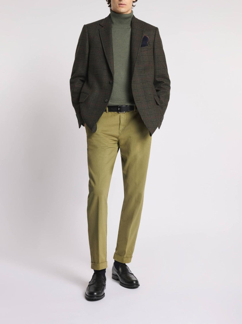 Fay Capri Pants With Subtle Corduroy Texture