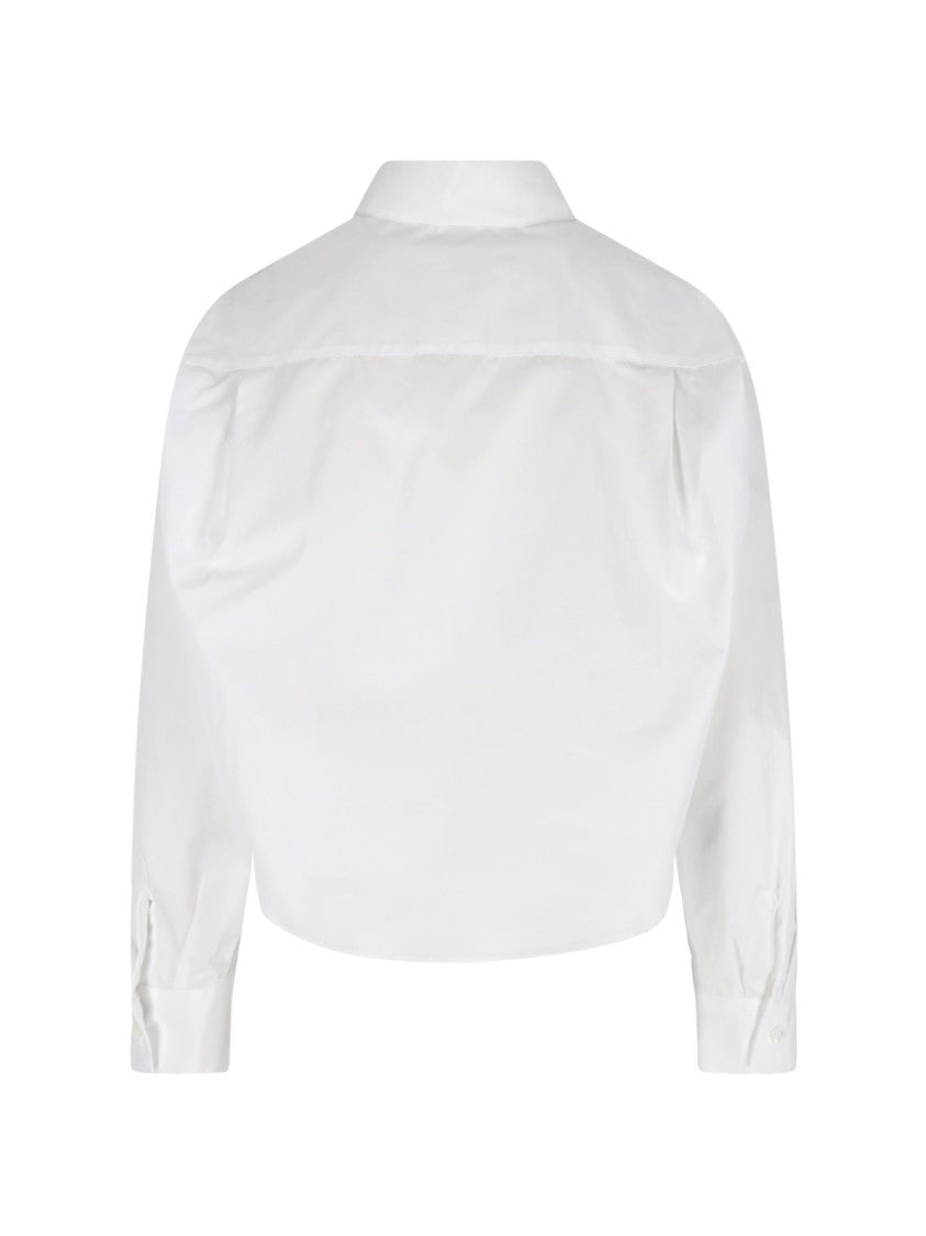 Aspesi Cotton Shirt, White, Classic Collar, Front Button Closure