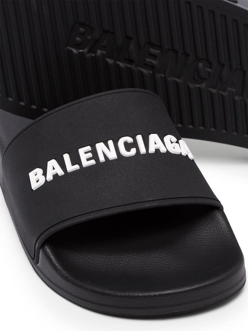 Balenciaga Logo Pool Slides