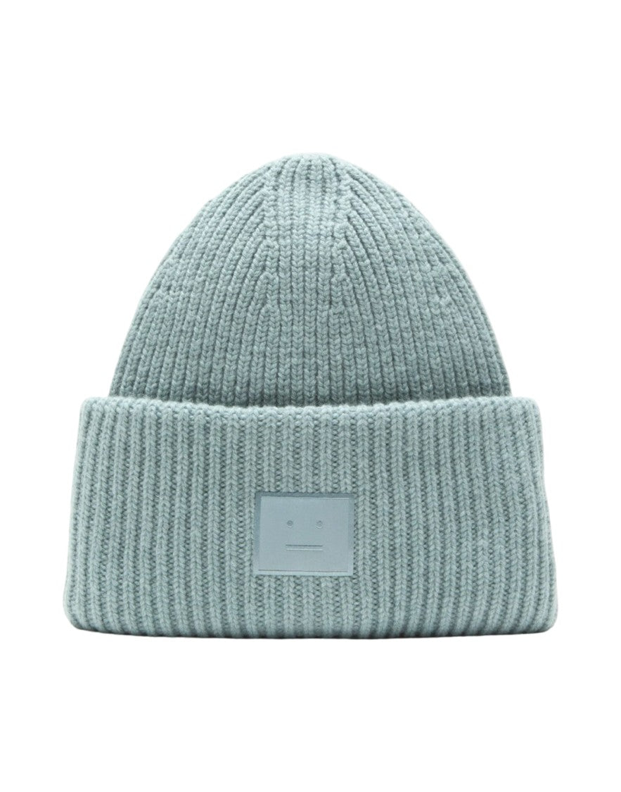 Acne Studios Ribbed Knit Pansy Beanie In Blue