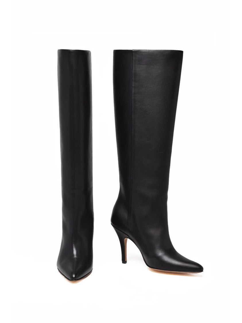 Mm6 By Maison Margiela Black Leather Pointed Boots
