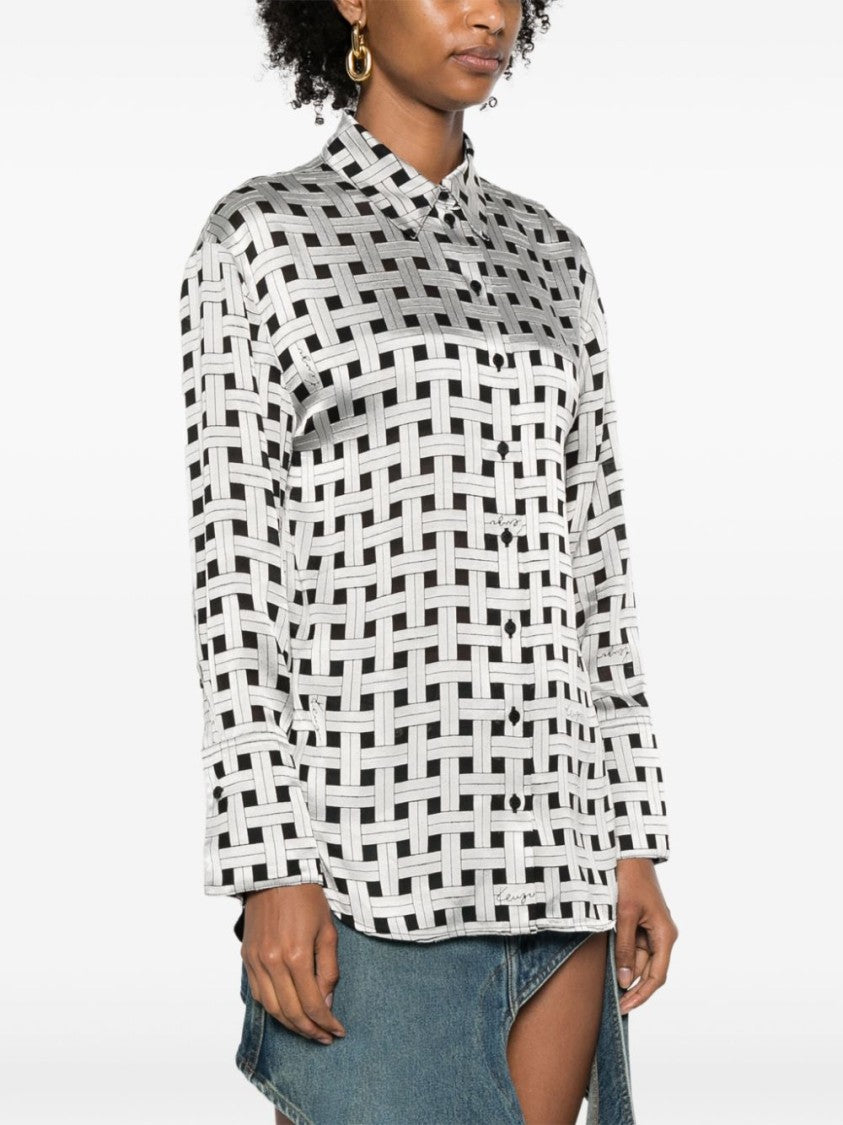Kenzo Grey Satin Finish Top