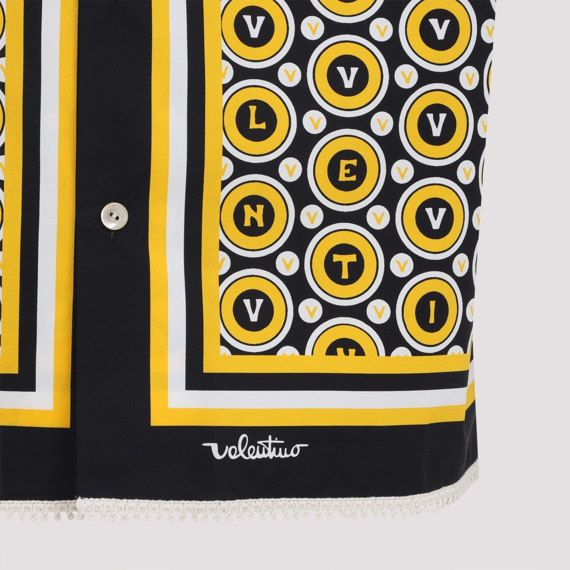 Valentino Bowling Yellow And Black Cotton Shirt