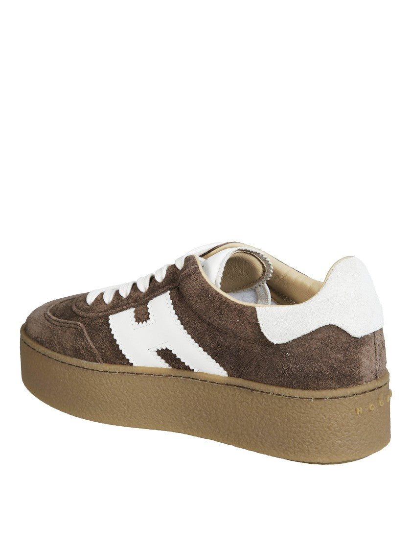 Hogan H698 Allacciato H Brown Suede Low-Top Sneakers