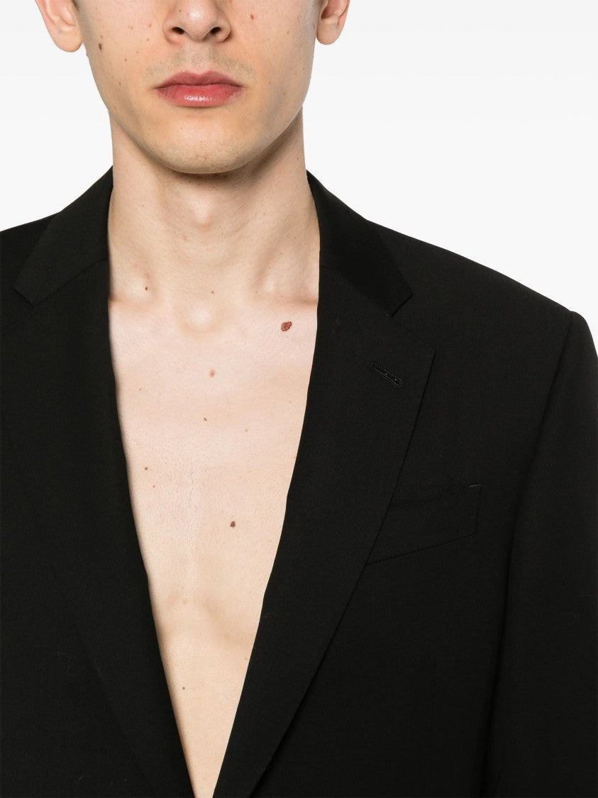 Giorgio Armani Tailored Black Wool Notch Lapel Suit