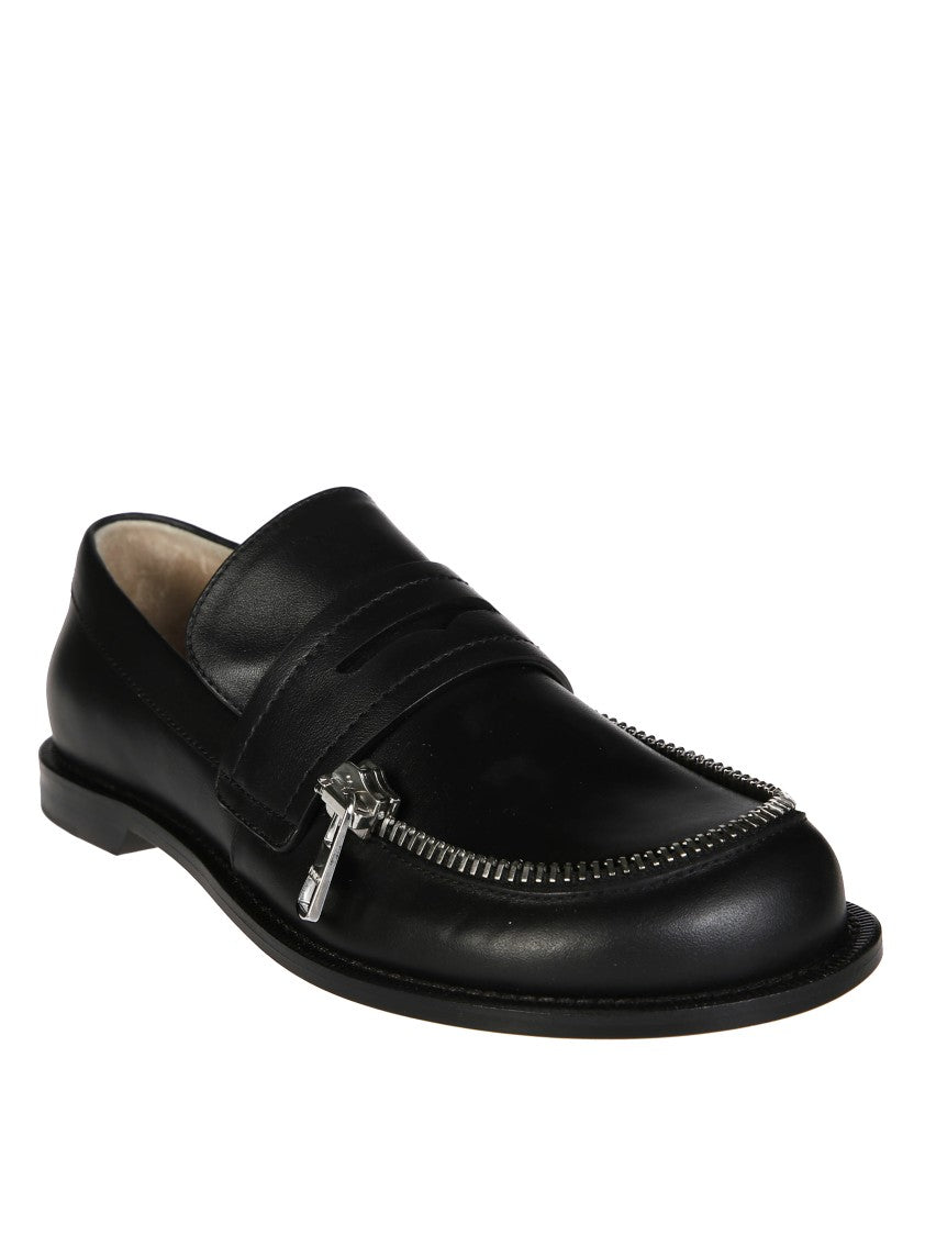 J. W. Anderson Biker-Inspired Black Leather Moccasins