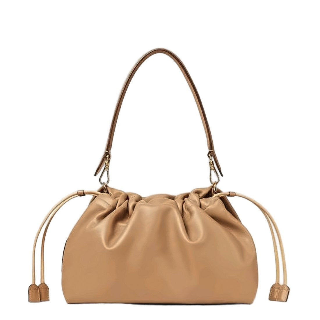 Fendi Soft Leather Shoulder Bag With Gathered Top