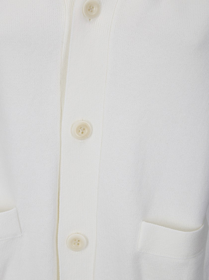 Sacai Denim And Knit Patchwork Cardigan