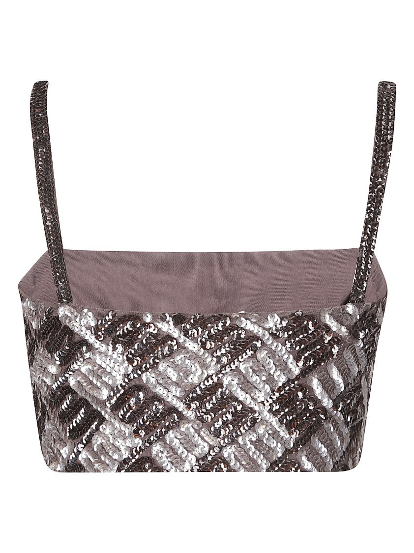 P.A.R.O.S.H. Geometric Sequined Micro Top