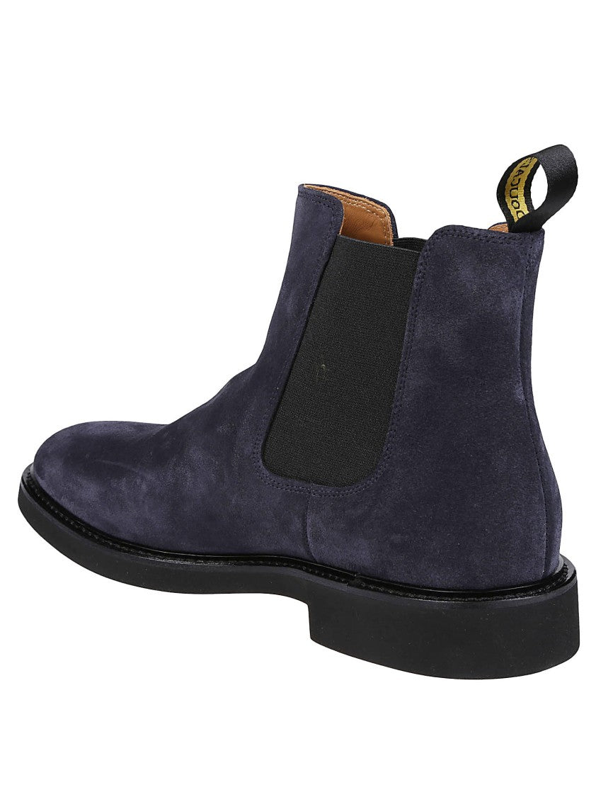 Doucal's Blue Beatles Suede Elastic Ankle Boots